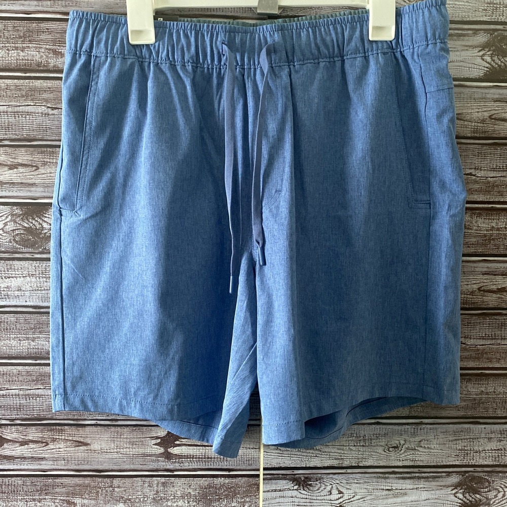 Eddie Bauer Men's Pull-On Shorts Size L True Blue Pockets Water Repellent NWT